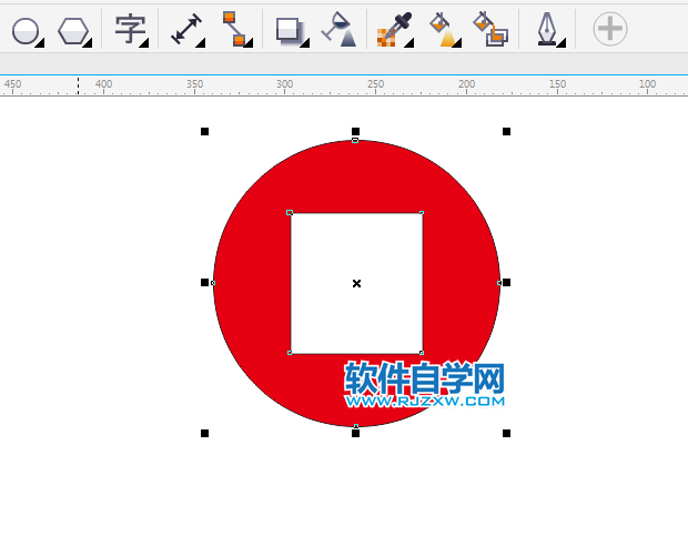 cdr兩個(gè)圖形合并后中間挖空