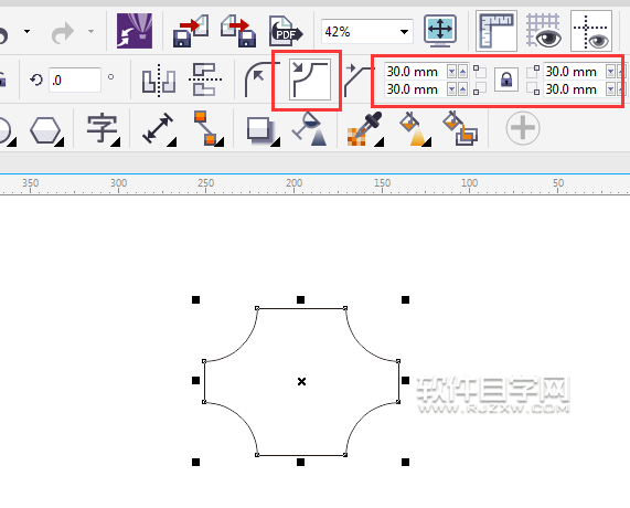 cdr內圓角矩形怎么畫