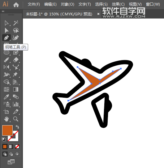 ai怎么畫一個飛機旅行圖標