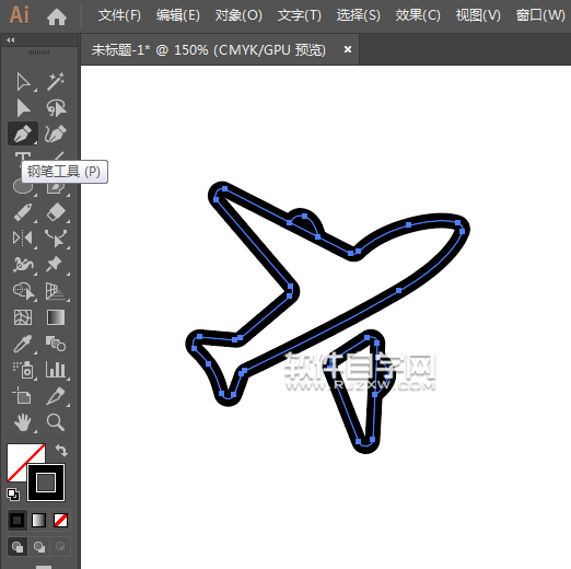 ai怎么畫一個飛機旅行圖標
