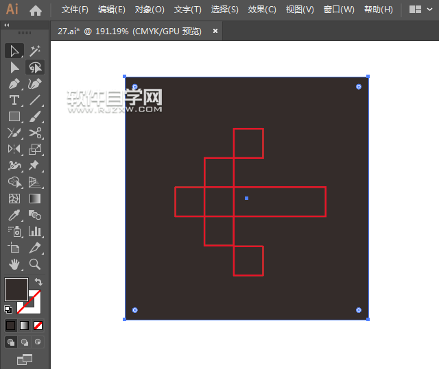 利用ai矩形畫格子向右箭頭符號