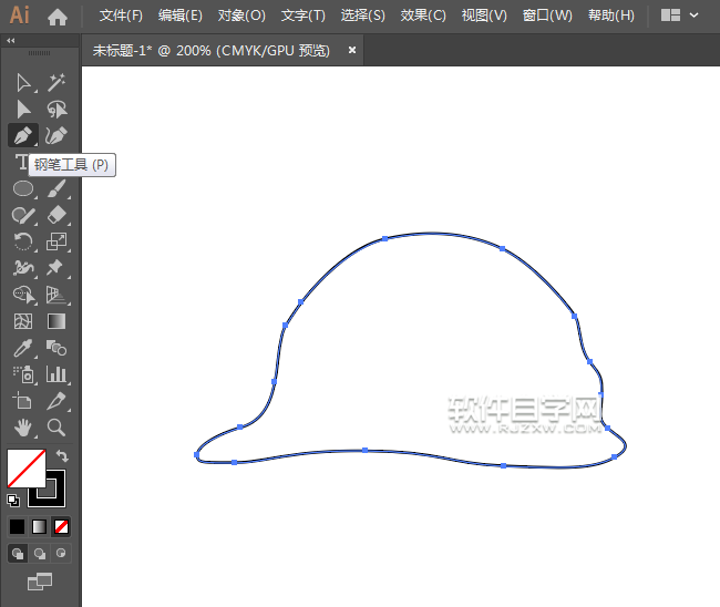 ai怎么畫卡通安全帽