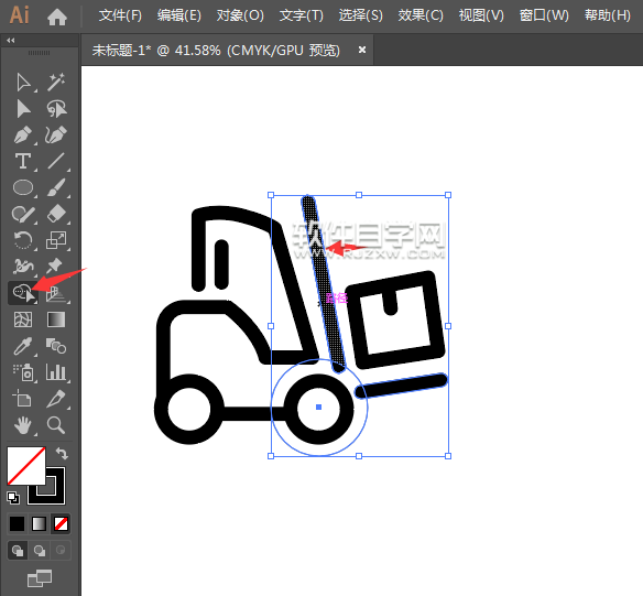 ai怎么畫卡通叉車圖案