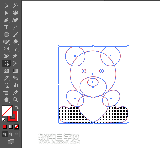 ai怎么畫抱愛心的小熊