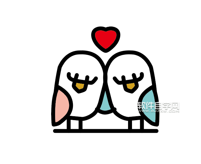 ai怎么畫(huà)一對(duì)愛(ài)心小鳥(niǎo)