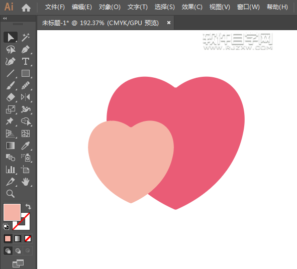 ai怎么畫一個兩個心形圖案