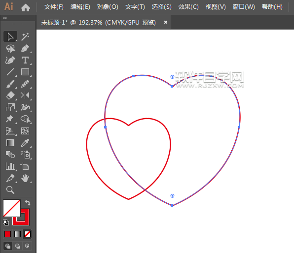 ai怎么畫一個兩個心形圖案