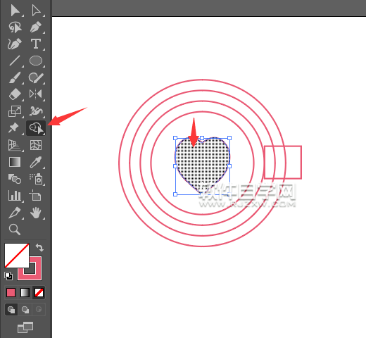 ai怎么畫杯中有心形