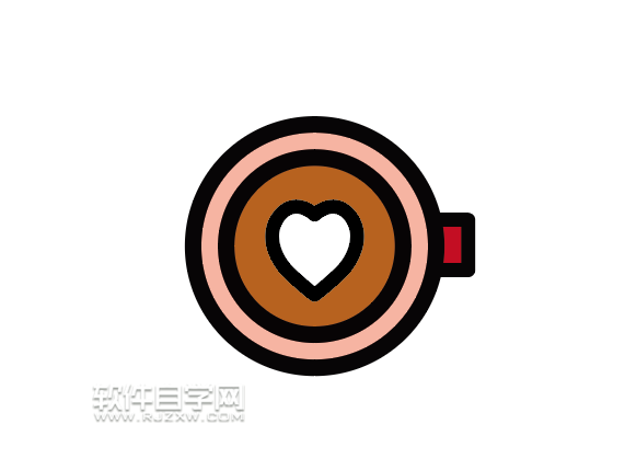 ai怎么畫杯中有心形