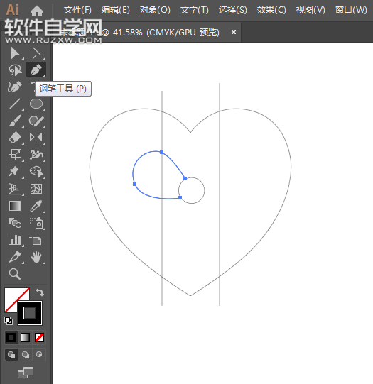 ai怎么畫一個心形結圖案