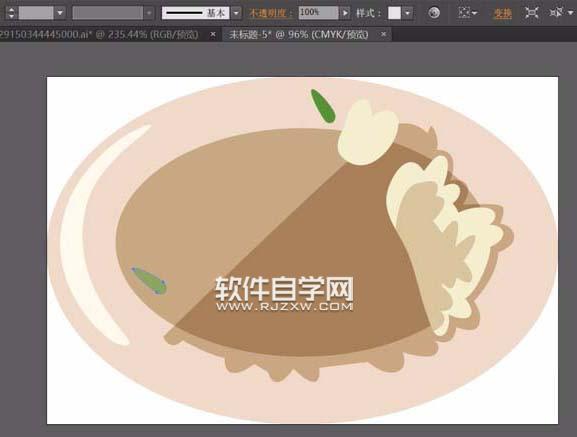 ai怎么畫一碗香菇炒菜效果