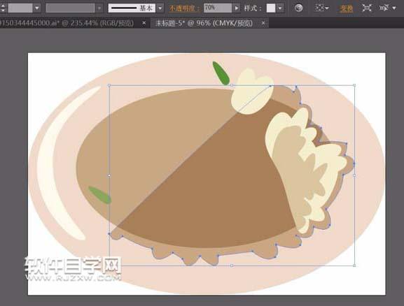 ai怎么畫一碗香菇炒菜效果