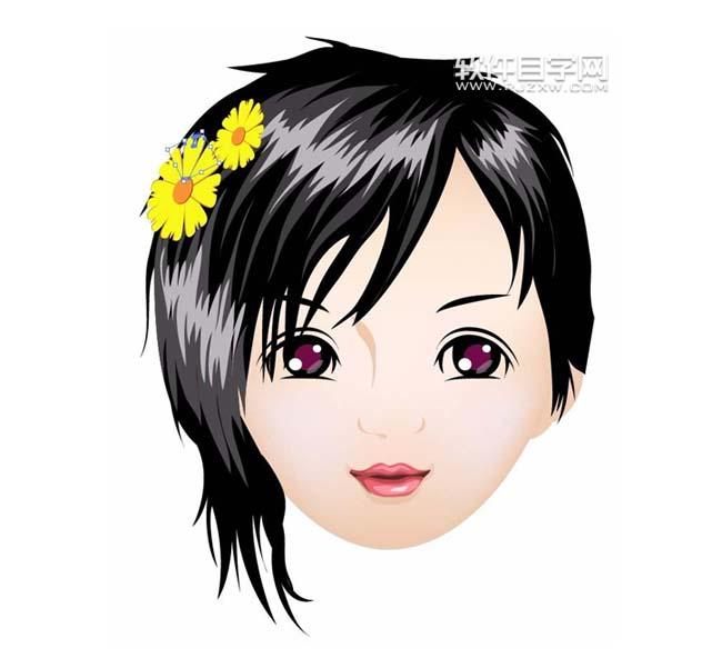 ai怎么畫一個少女頭像