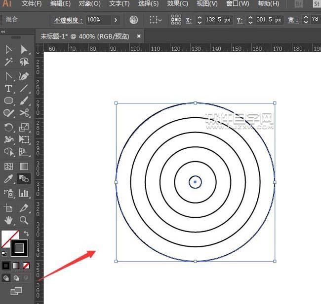 ai怎么把多圓環拉伸成立體效果