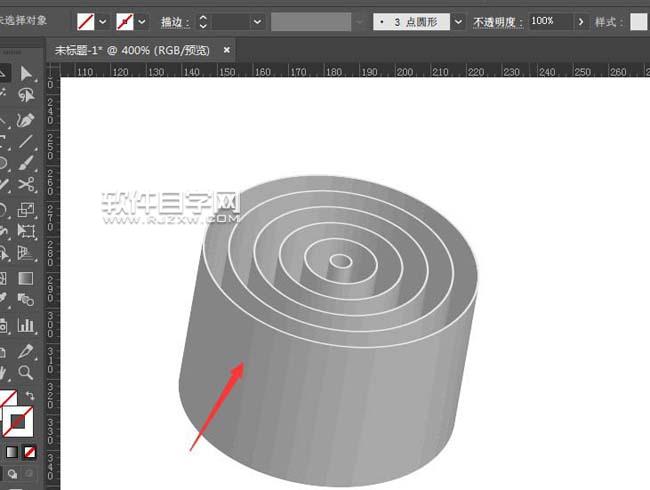 ai怎么把多圓環拉伸成立體效果