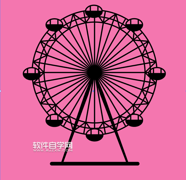 摩天輪怎么畫簡筆畫