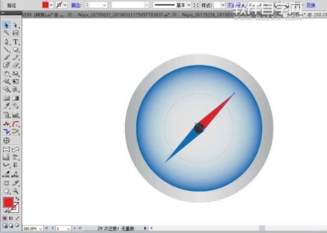 ai怎么繪制一個指南針