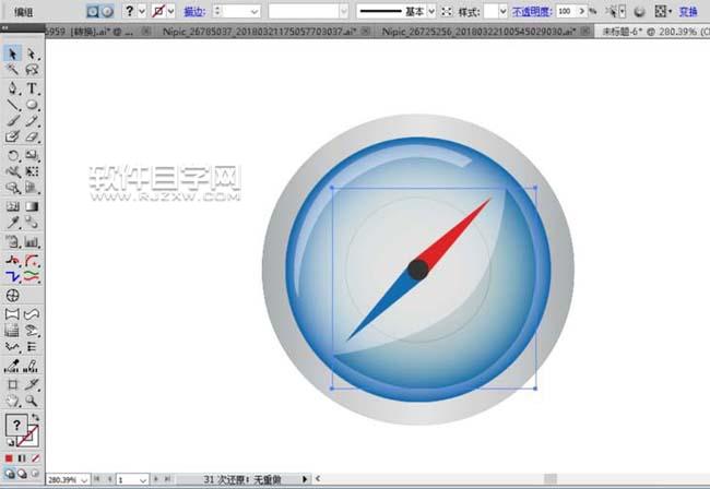ai怎么繪制一個指南針