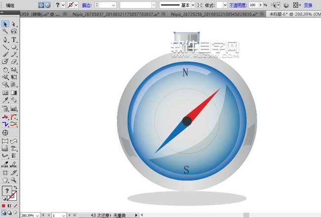ai怎么繪制一個指南針