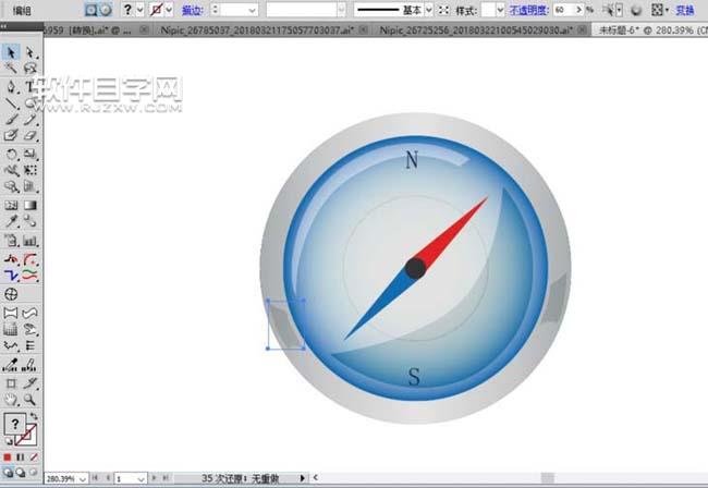 ai怎么繪制一個指南針