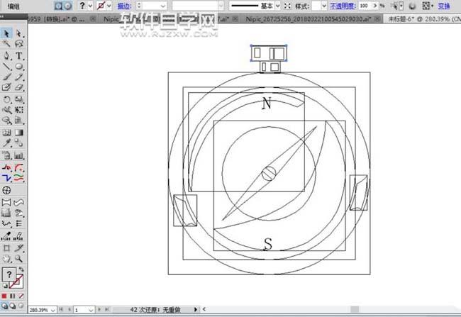 ai怎么繪制一個指南針