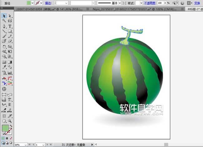 ai如何畫一個大西瓜圖形