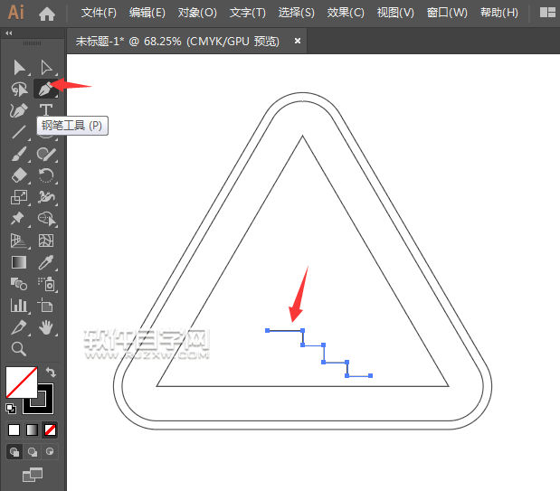 怎么用ai設(shè)計(jì)小心臺(tái)階標(biāo)志