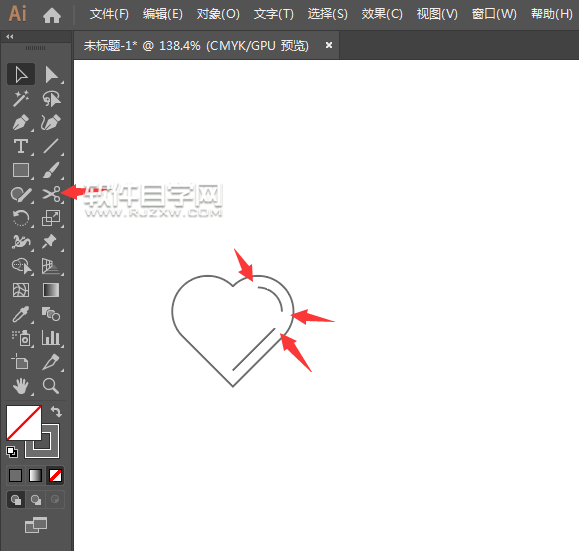 如何用ai矩形繪制一個心形情感圖標