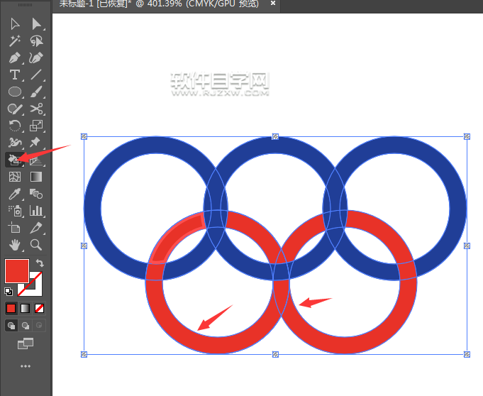 如何用ai軟件畫一個五環(huán)圖標(biāo)