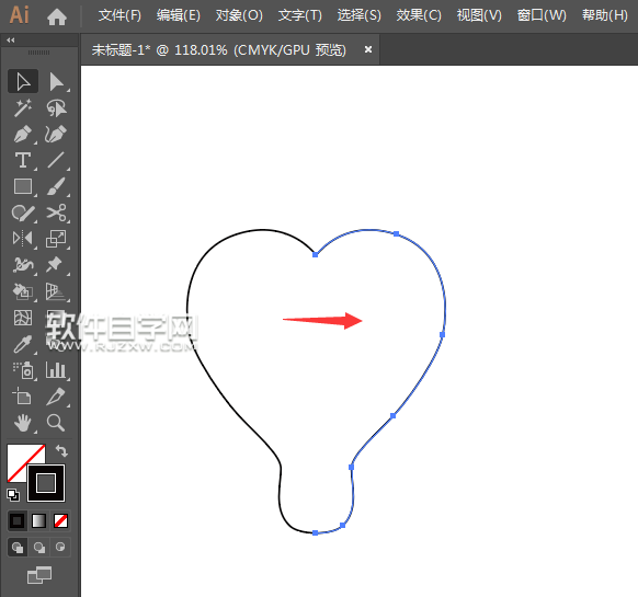 ai怎么畫一顆心形草莓