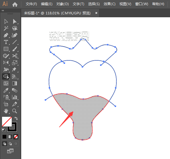ai怎么畫一顆心形草莓