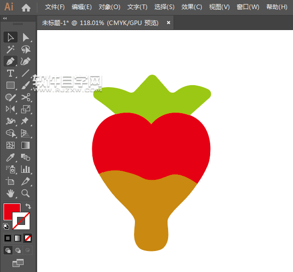 ai怎么畫一顆心形草莓