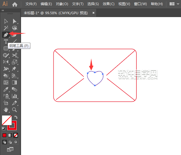 ai怎么畫一封愛心信