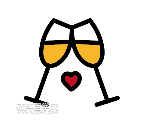 ai怎么畫愛心交杯酒