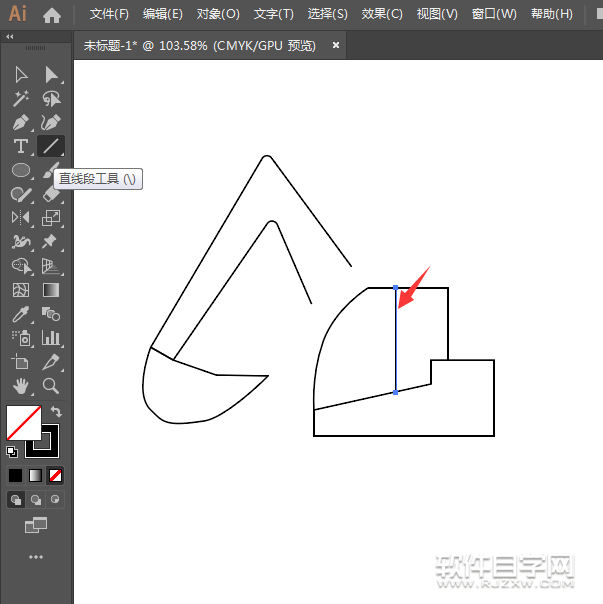 ai怎么畫簡化的挖土機圖案
