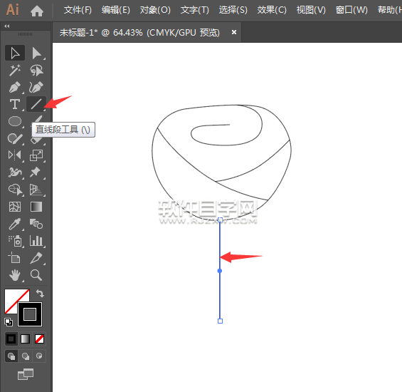 ai怎么畫一朵紅玖瑰花