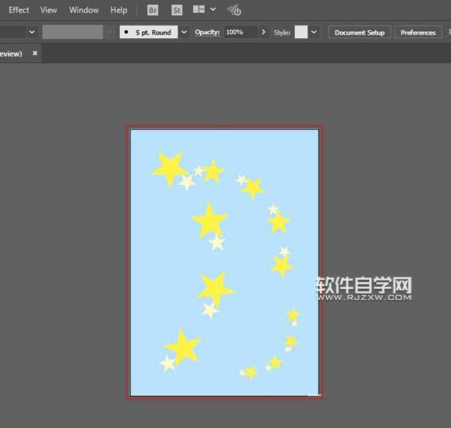 AI怎么在藍色畫布畫星星