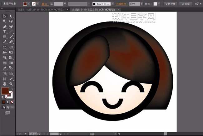 ai怎么畫短發微笑女孩頭像