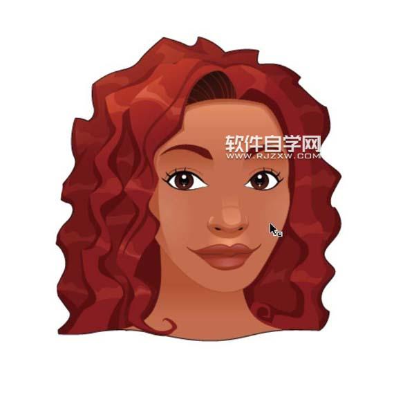 AI怎么畫紅發(fā)頭像