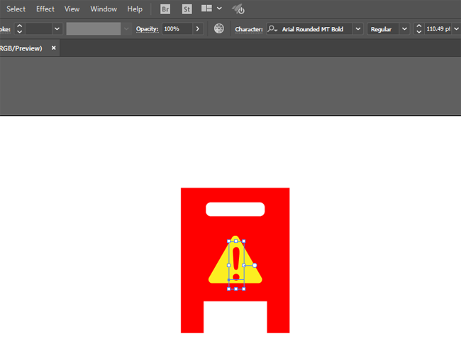 用ai矩形畫危險三角牌的方法