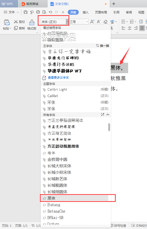 WPS常見設置字體的幾種方法
