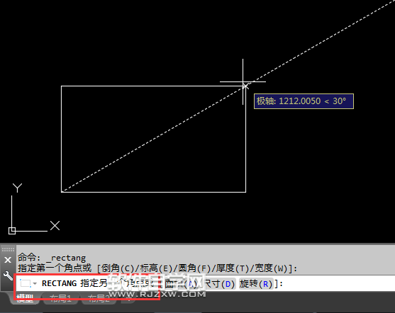 cad2018怎么以面積畫矩形