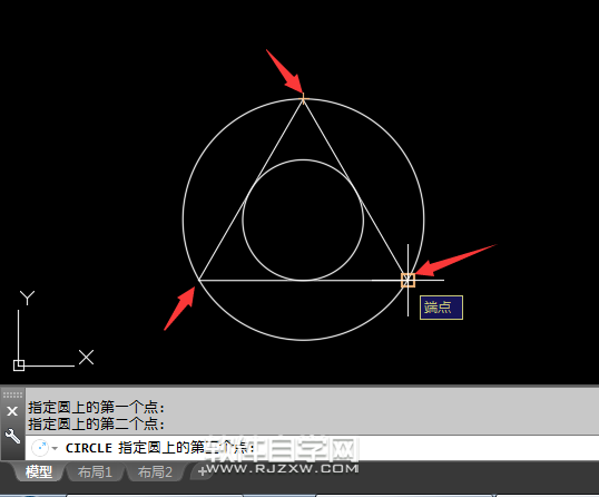 2018CAD怎么用三點畫圖呢