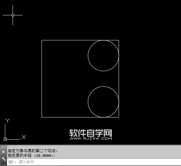 2018cad矩形里面畫相切圓的方法