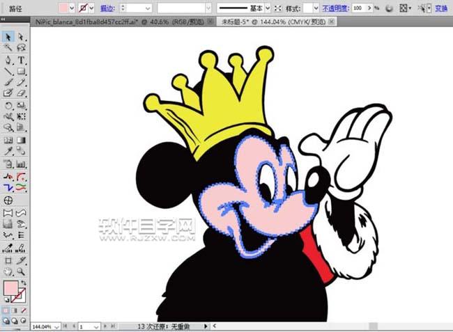 怎么用AI設(shè)計(jì)米奇國(guó)王圖案