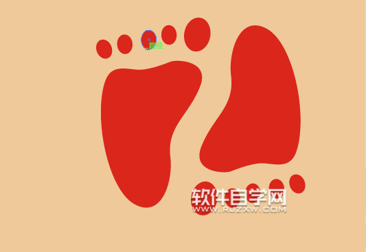 用AI鋼筆工具怎么畫小腳印