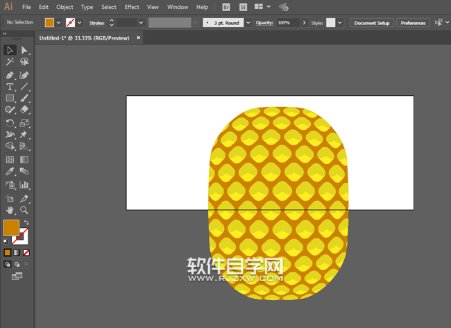 ai怎么設計卡通菠蘿簡筆畫