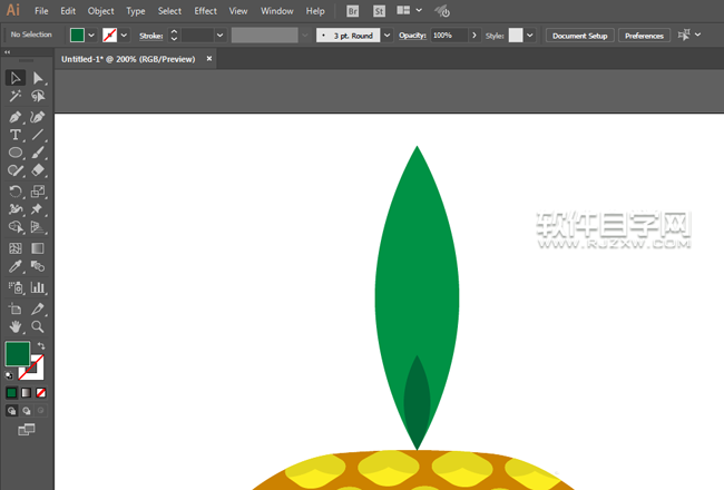 ai怎么設計卡通菠蘿簡筆畫
