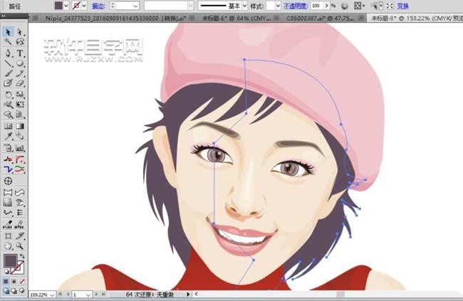 ai怎么設(shè)計(jì)戴帽子的女孩