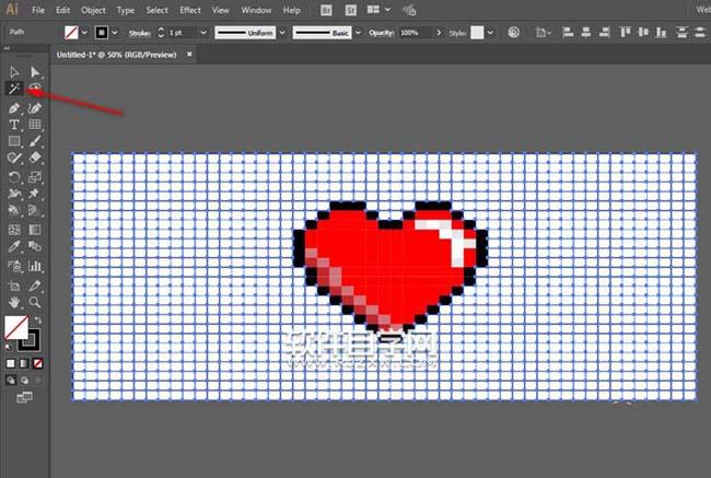 ai像素愛(ài)心怎么畫